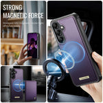 CaseMe For Samsung Galaxy M44 5G / Galaxy A14 5G C69 Series Magnetic Case Leather Coated TPU Phone Cover