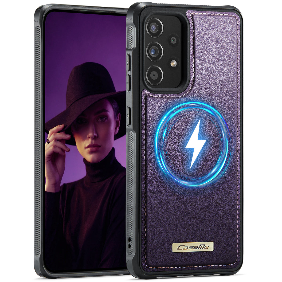 CaseMe For Samsung Galaxy A53 5G C69 Series Magnetic Case Leather Coated TPU Phone Cover