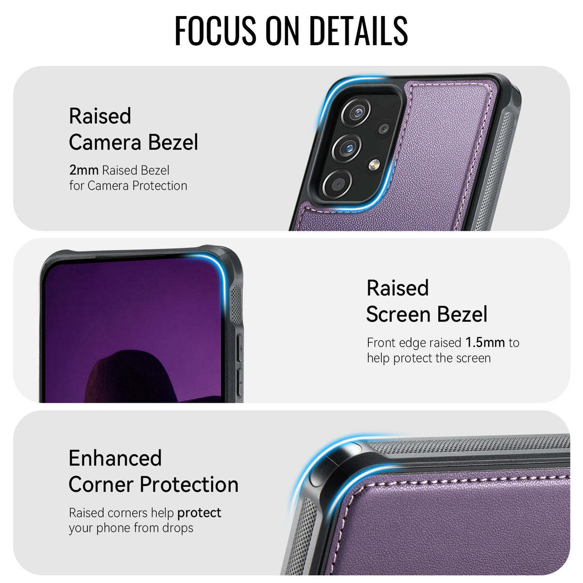 CaseMe For Samsung Galaxy A53 5G C69 Series Magnetic Case Leather Coated TPU Phone Cover