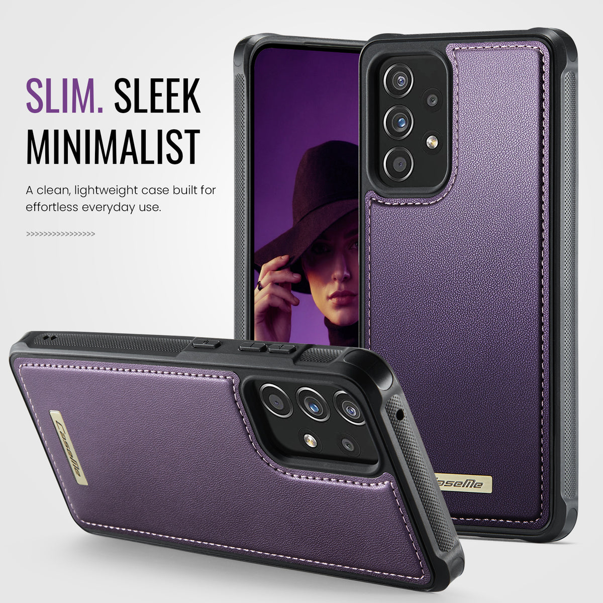 CaseMe For Samsung Galaxy A53 5G C69 Series Magnetic Case Leather Coated TPU Phone Cover