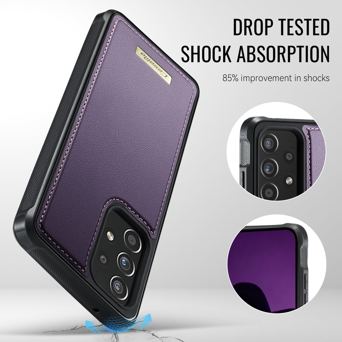 CaseMe For Samsung Galaxy A53 5G C69 Series Magnetic Case Leather Coated TPU Phone Cover