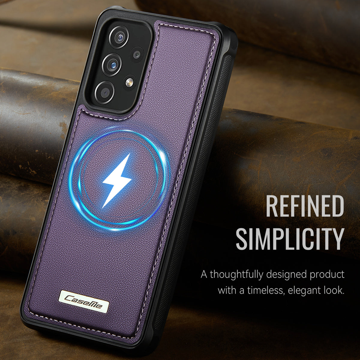 CaseMe For Samsung Galaxy A53 5G C69 Series Magnetic Case Leather Coated TPU Phone Cover
