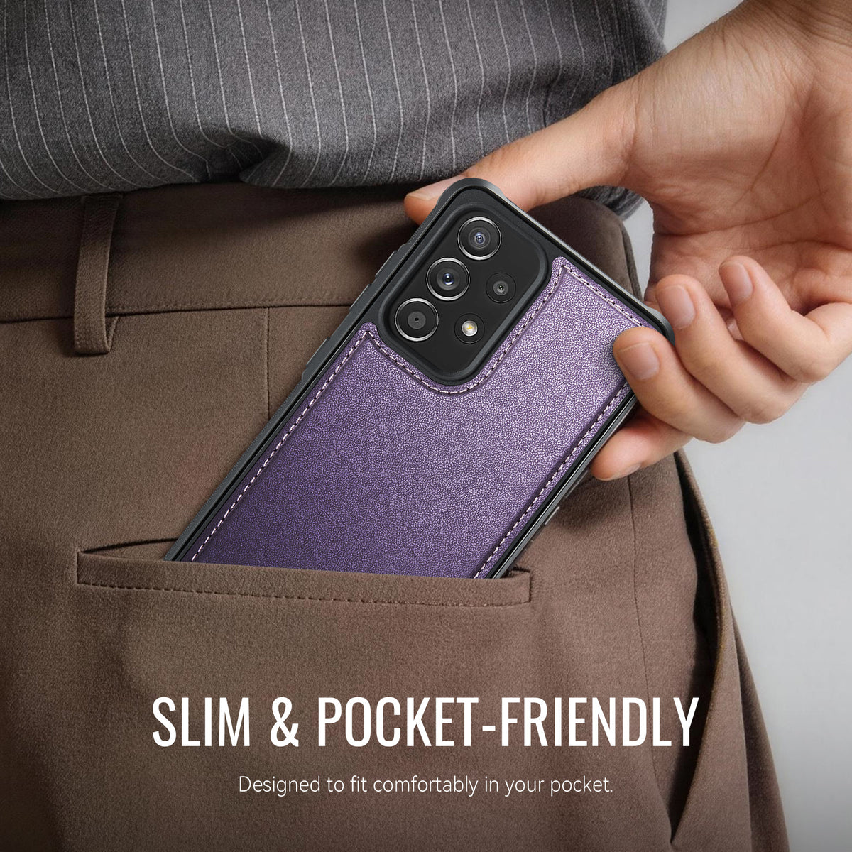 CaseMe For Samsung Galaxy A53 5G C69 Series Magnetic Case Leather Coated TPU Phone Cover
