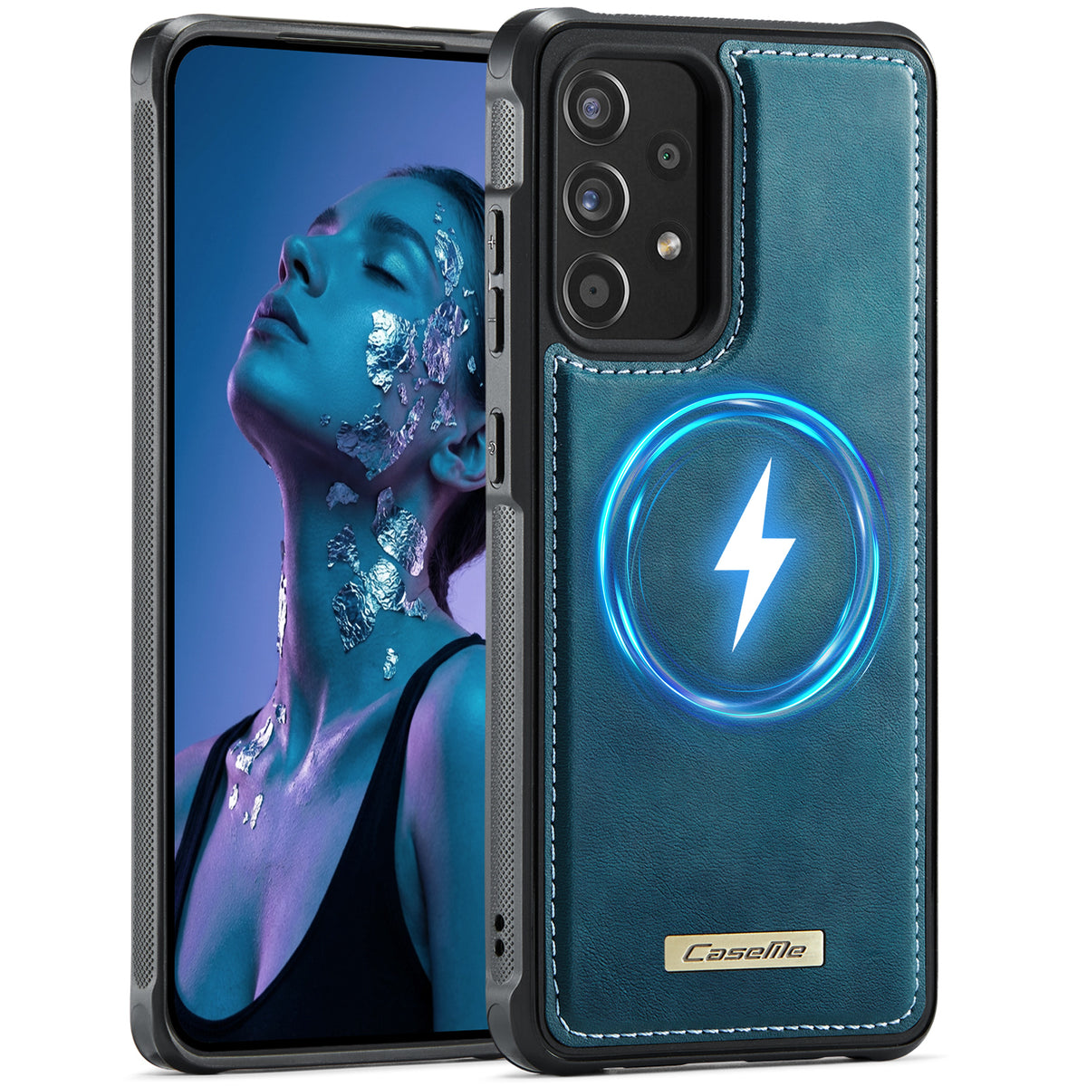 CaseMe For Samsung Galaxy A53 5G C69 Series Magnetic Case Leather Coated TPU Phone Cover