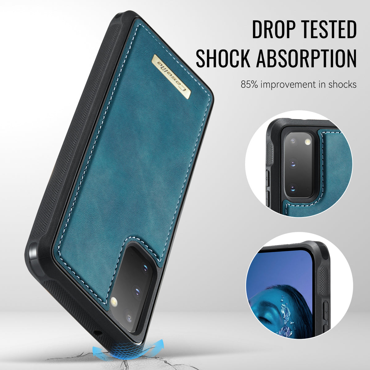 CaseMe For Samsung Galaxy S20 4G / Galaxy S20 5G C69 Series Magnetic Case Leather Coated TPU Phone Cover
