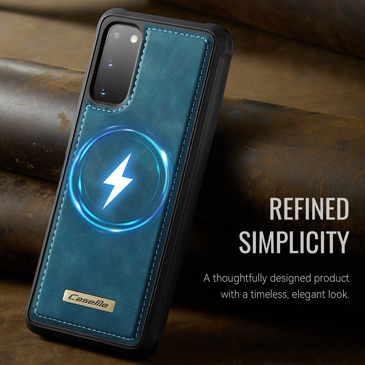 CaseMe For Samsung Galaxy S20 4G / Galaxy S20 5G C69 Series Magnetic Case Leather Coated TPU Phone Cover