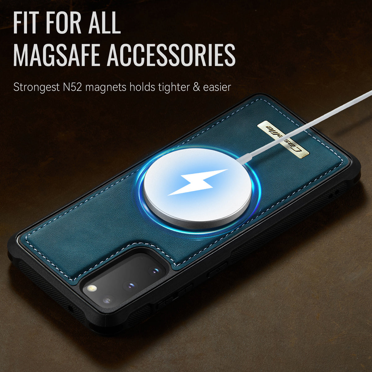 CaseMe For Samsung Galaxy S20 4G / Galaxy S20 5G C69 Series Magnetic Case Leather Coated TPU Phone Cover
