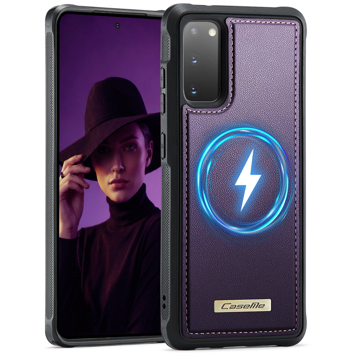 CaseMe For Samsung Galaxy S20 4G / Galaxy S20 5G C69 Series Magnetic Case Leather Coated TPU Phone Cover
