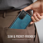 CaseMe For Samsung Galaxy S20 Plus 4G / Galaxy S20 Plus 5G C69 Series Magnetic Case Leather Coated TPU Phone Cover