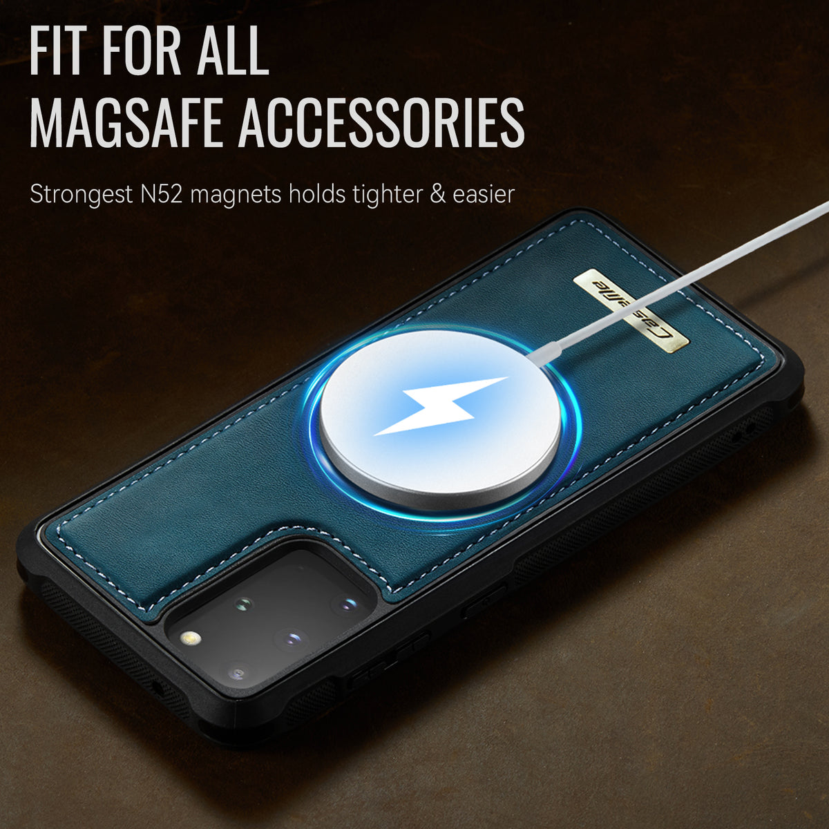 CaseMe For Samsung Galaxy S20 Plus 4G / Galaxy S20 Plus 5G C69 Series Magnetic Case Leather Coated TPU Phone Cover