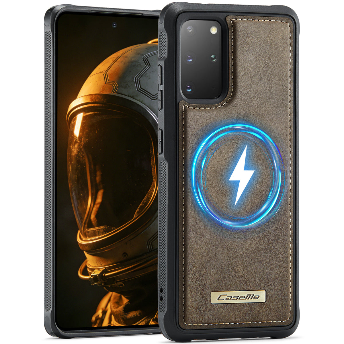 CaseMe For Samsung Galaxy S20 Plus 4G / Galaxy S20 Plus 5G C69 Series Magnetic Case Leather Coated TPU Phone Cover