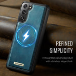 CaseMe til Samsung Galaxy S21 4G / Galaxy S21 5G C69-serien magnetisk cover, læderbelagt TPU-telefoncover