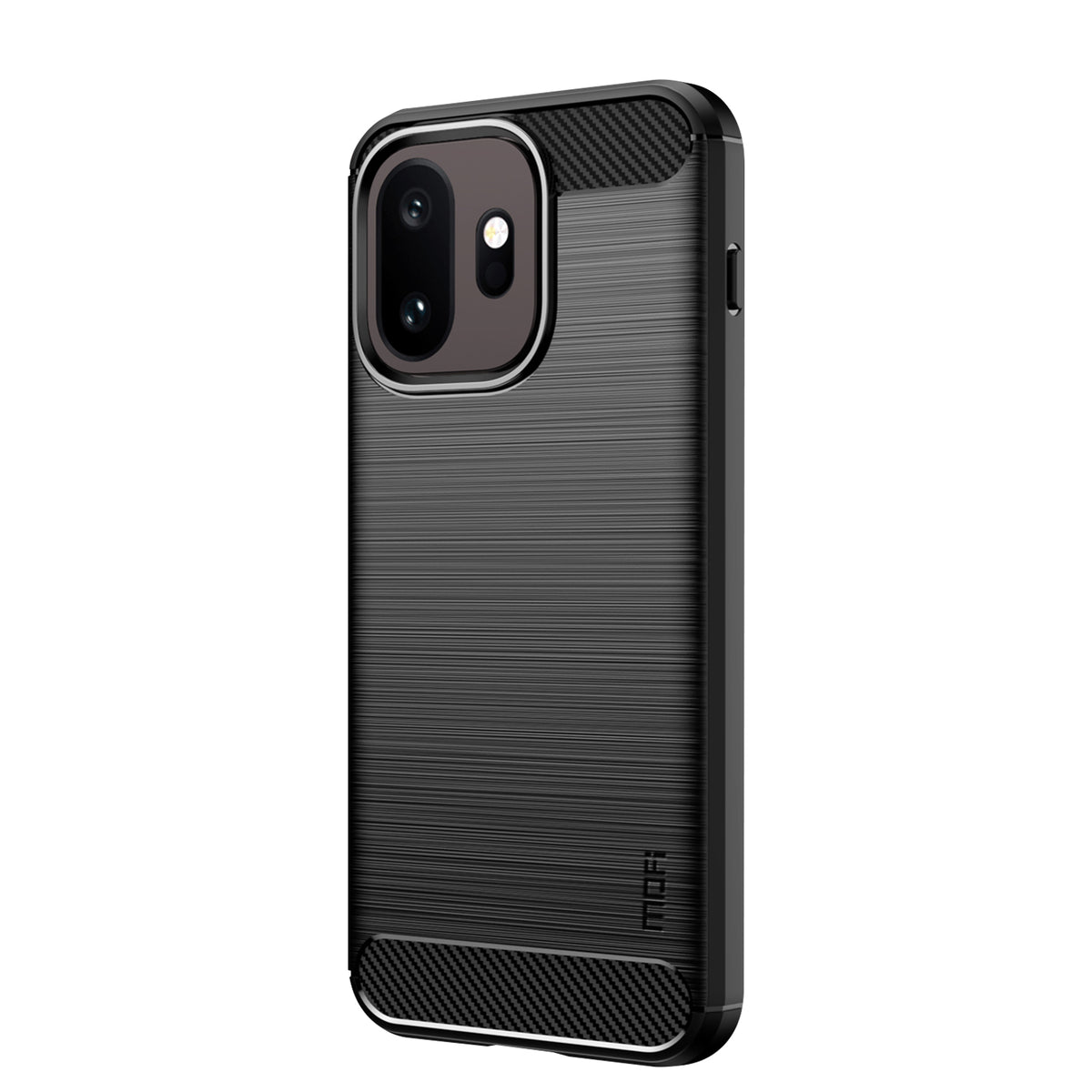 Mofi För OnePlus 15T 5G Bakstycke Borstad Textur Kolfiber Mjukt TPU-skal