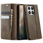 CaseMe For Xiaomi 17 Cover 033-serien RFID-blokerende pungestativ med kalveskindstekstur læder telefoncover