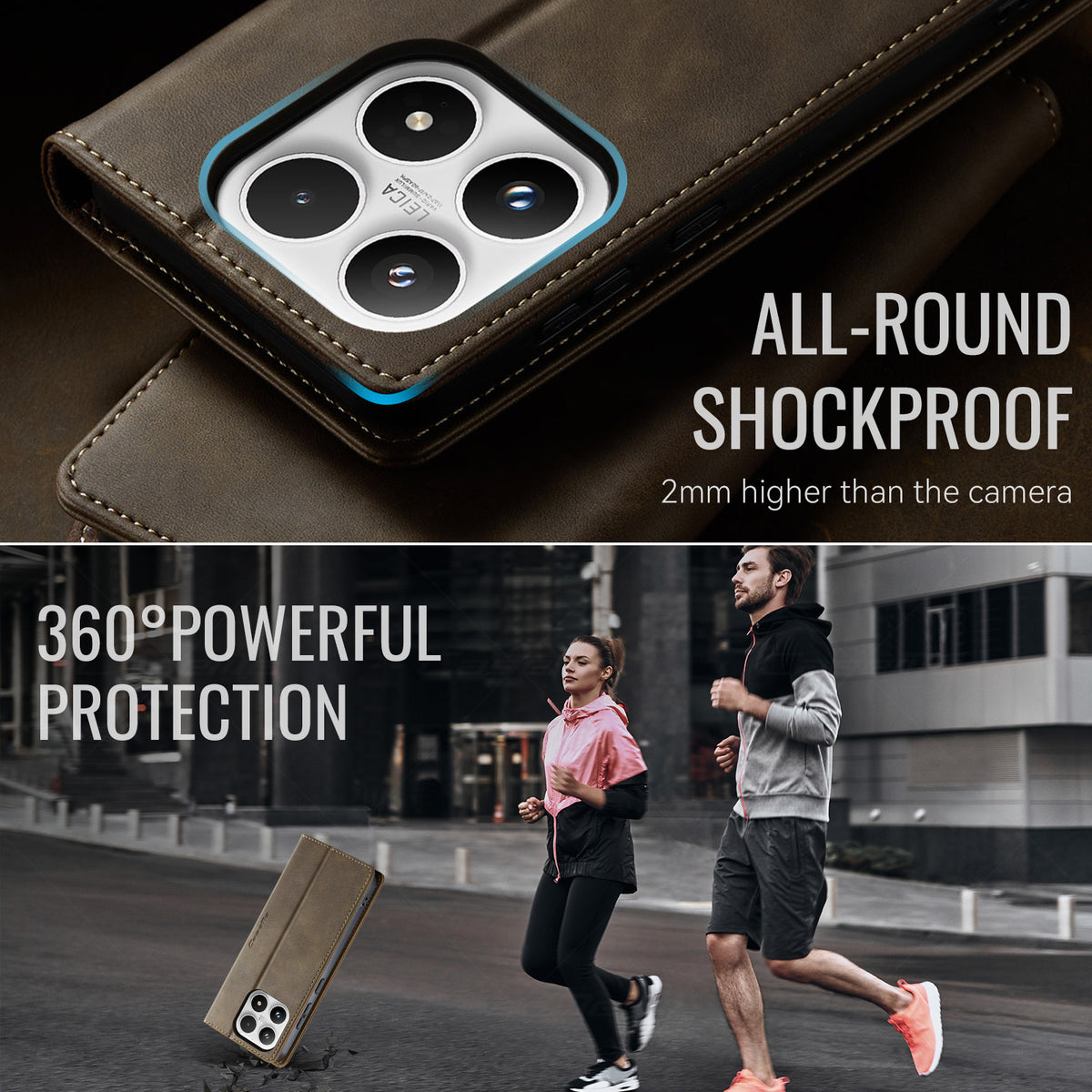 CaseMe For Xiaomi 17 Case 033 Series RFID Blocking Wallet Stand Calf Texture Leather Phone Cover