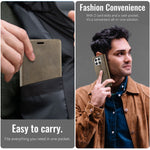 CaseMe For Xiaomi 17 Cover 033-serien RFID-blokerende pungestativ med kalveskindstekstur læder telefoncover