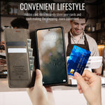 CaseMe For Xiaomi 17 Case 033 Series RFID Blocking Wallet Stand Calf Texture Leather Phone Cover