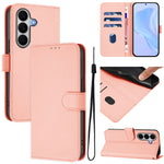 For Samsung Galaxy A27 5G Case Solid Color Wallet Leather Phone Cover with Strap