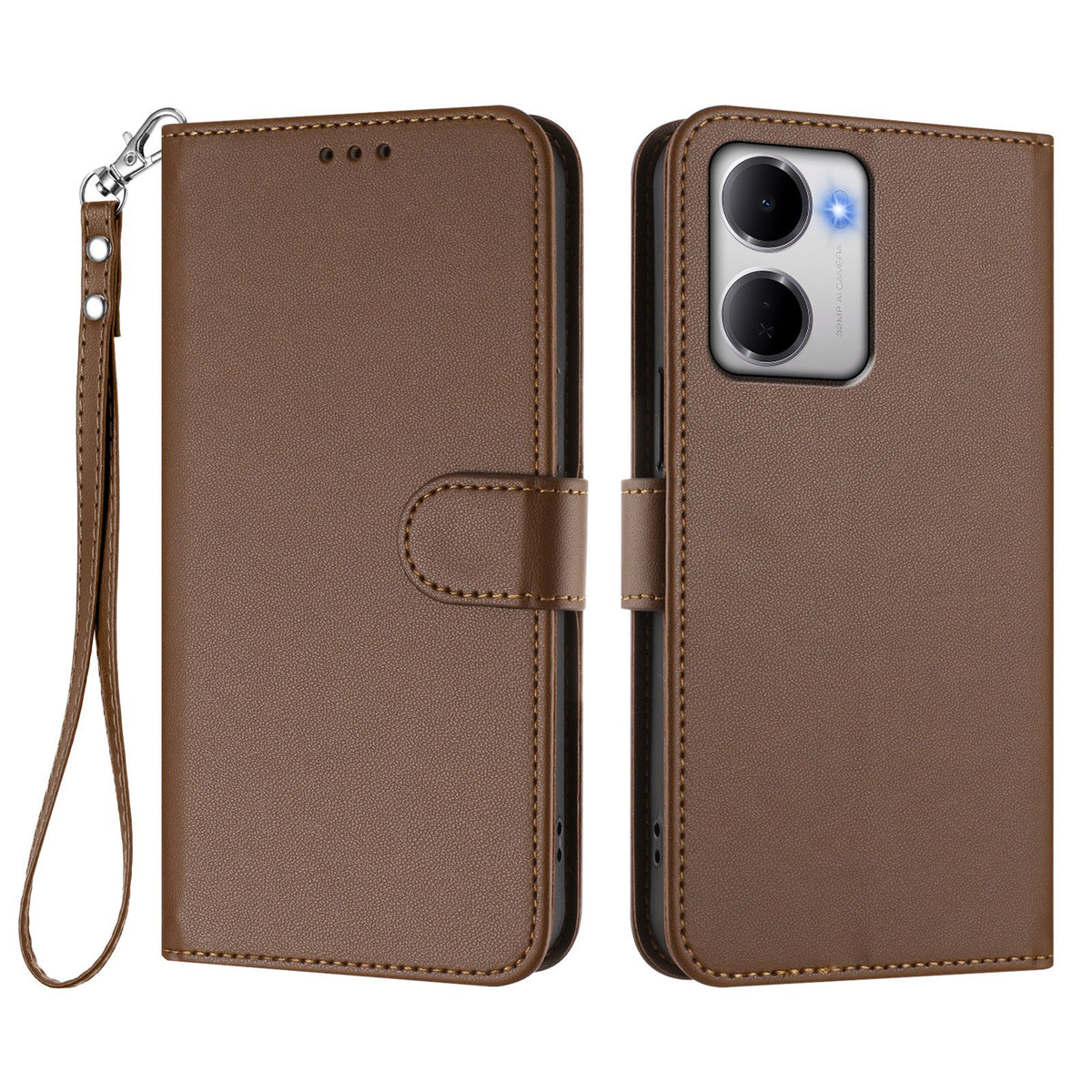 For Xiaomi Redmi 15a 5G Leather Case Wallet Stand Phone Cover with Wrist Strap