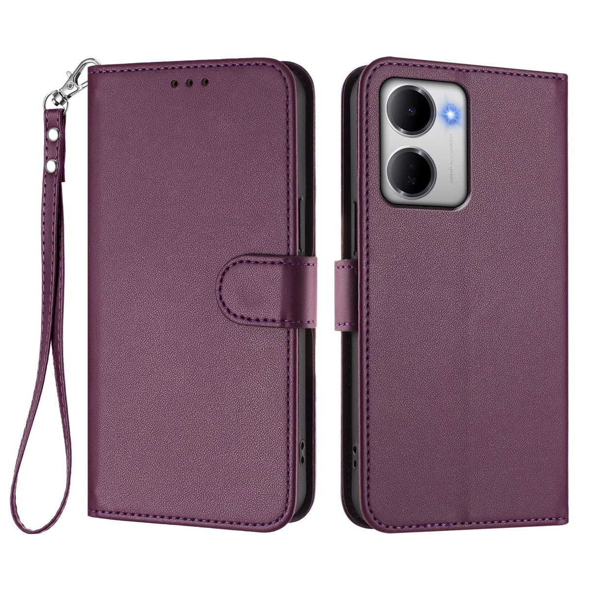 For Xiaomi Redmi 15a 5G Leather Case Wallet Stand Phone Cover with Wrist Strap