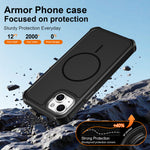 For iPhone 14 Plus / iPhone 15 Plus Magnetic Case Shockproof TPU PC Protective Cover