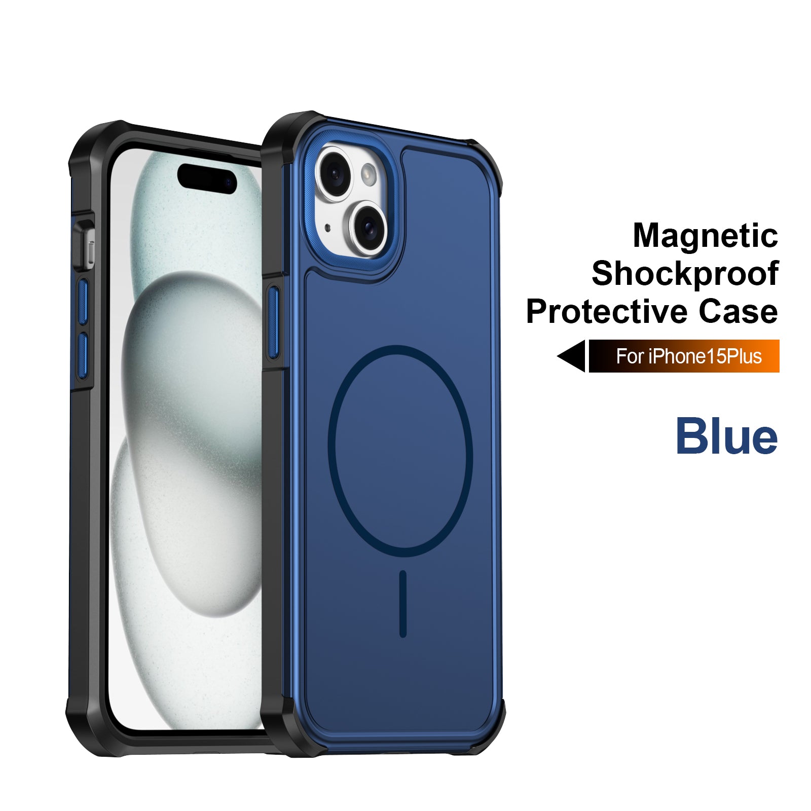 Til iPhone 14 Plus / iPhone 15 Plus Magnetisk Etui Stødsikkert TPU PC Beskyttelsescover