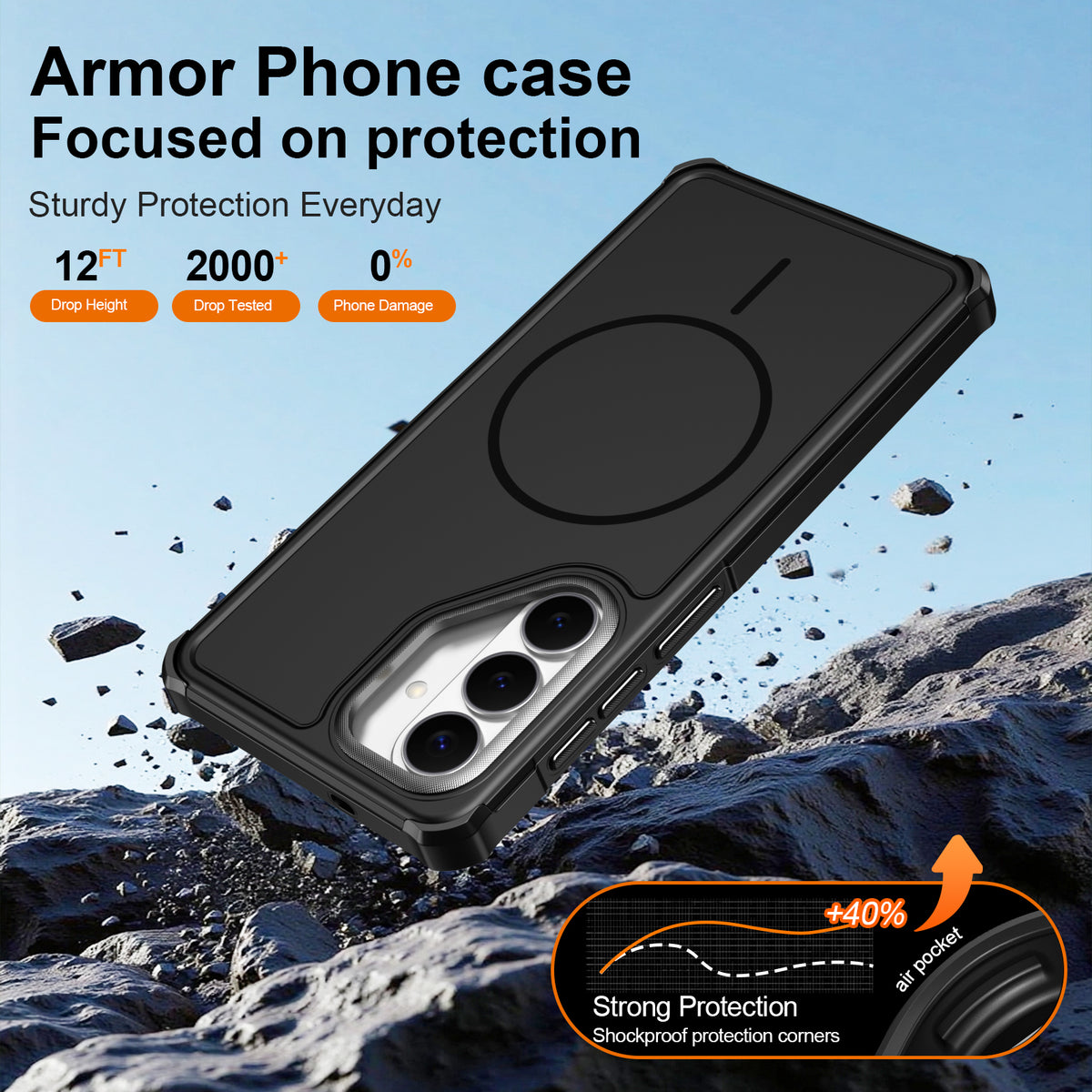 For Samsung Galaxy S23 FE Magnetic Case Shockproof TPU PC Protective Cover