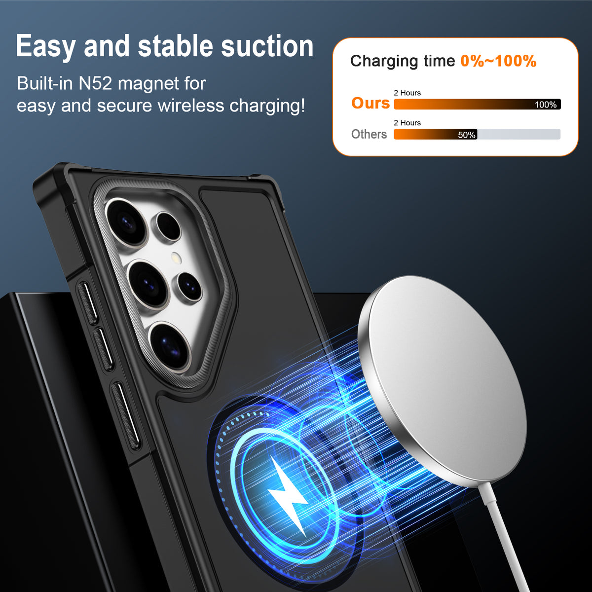 For Samsung Galaxy S22 Ultra 5G / Galaxy S23 Ultra Magnetic Case Shockproof TPU PC Protective Cover
