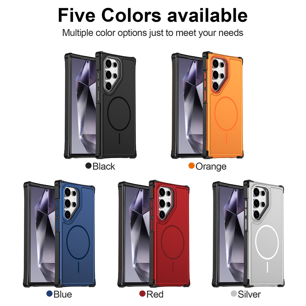 For Samsung Galaxy S22 Ultra 5G / Galaxy S23 Ultra Magnetic Case Shockproof TPU PC Protective Cover