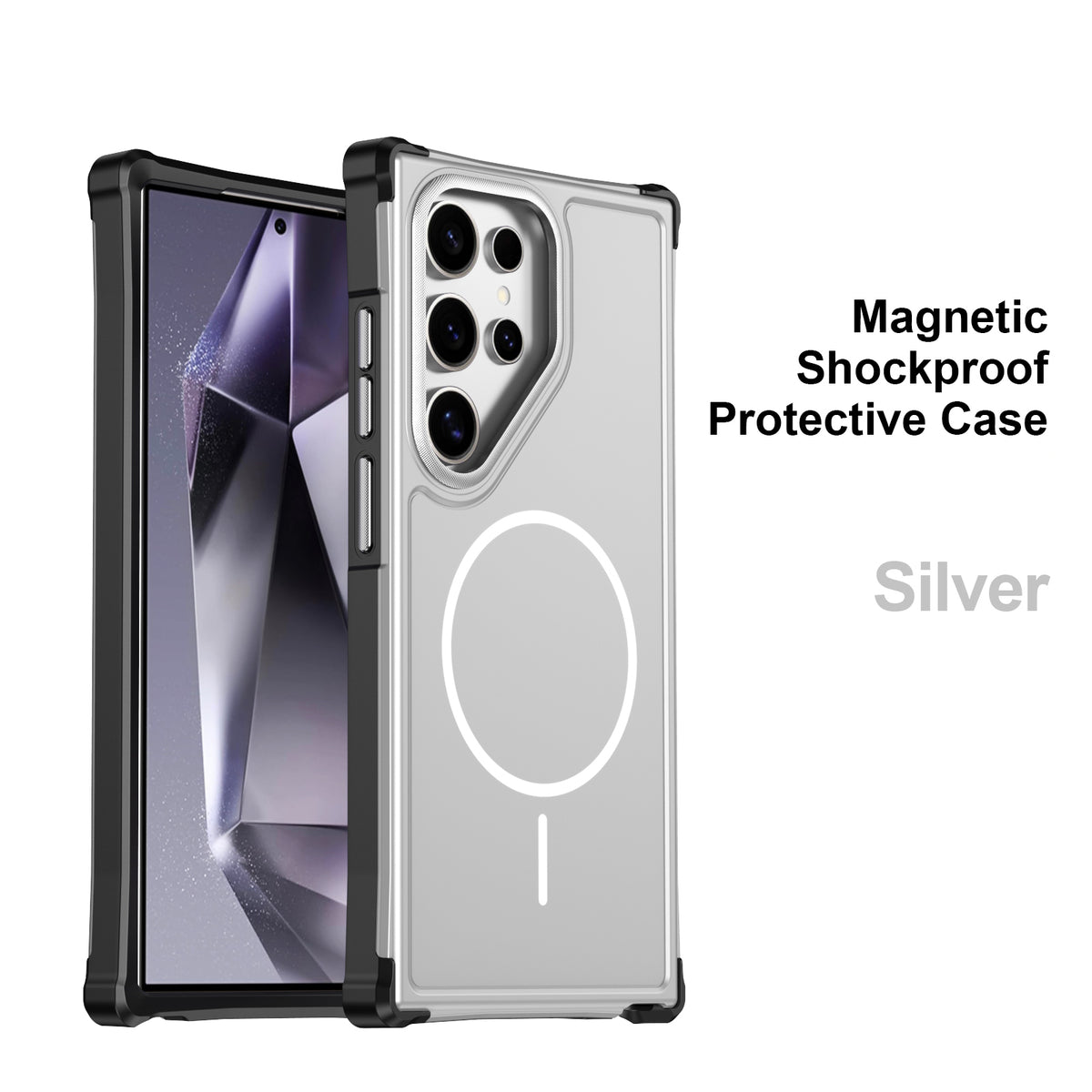 For Samsung Galaxy S22 Ultra 5G / Galaxy S23 Ultra Magnetic Case Shockproof TPU PC Protective Cover