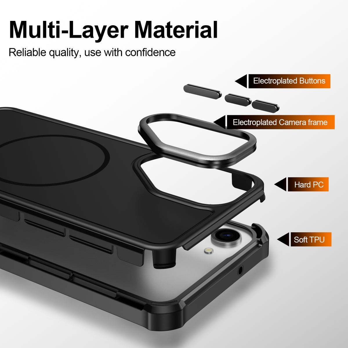 For Samsung Galaxy S23+ Magnetic Case Shockproof TPU PC Protective Cover