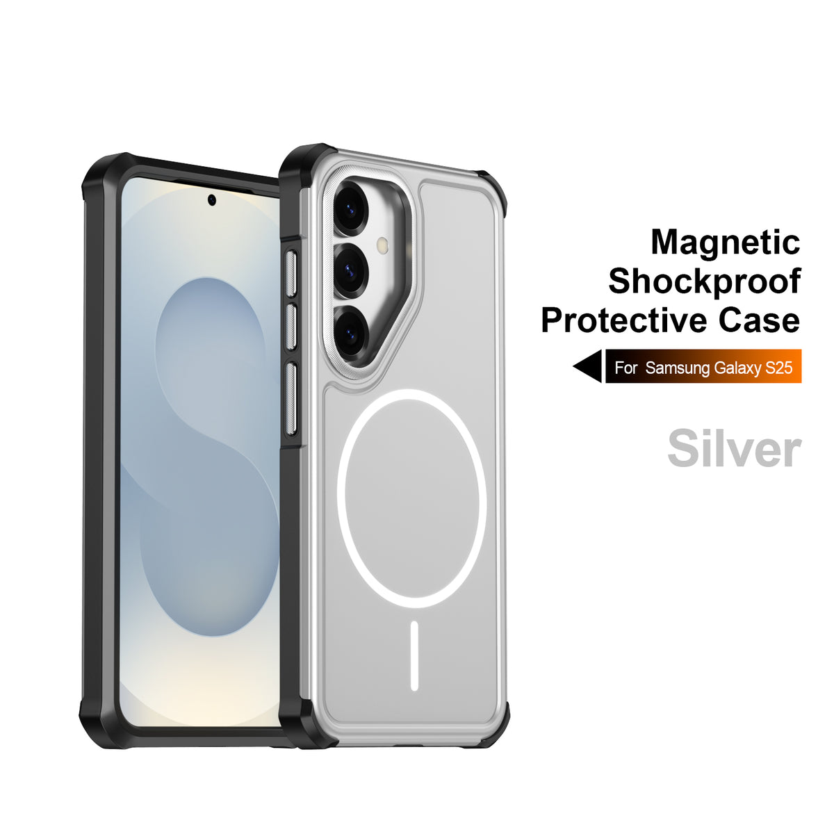 For Samsung Galaxy S24 / Galaxy S25 Magnetic Case Shockproof TPU PC Protective Cover