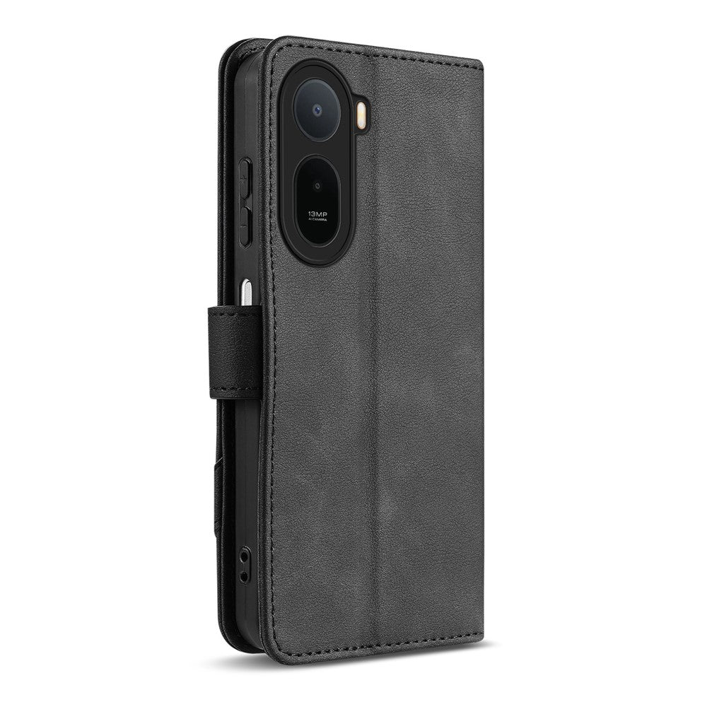 AZNS A2 Leather Case for Xiaomi Poco C85x 5G / Redmi A7 Pro 4G (171.56mm) / Redmi A7 Pro 5G Wrist Strap RFID Blocking Wallet Stand Phone Cover