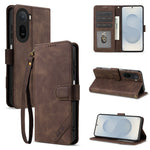 AZNS A2 Leather Case for Xiaomi Poco C85x 5G / Redmi A7 Pro 4G (171.56mm) / Redmi A7 Pro 5G Wrist Strap RFID Blocking Wallet Stand Phone Cover
