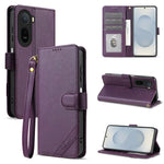 AZNS A2 Leather Case for Xiaomi Poco C85x 5G / Redmi A7 Pro 4G (171.56mm) / Redmi A7 Pro 5G Wrist Strap RFID Blocking Wallet Stand Phone Cover