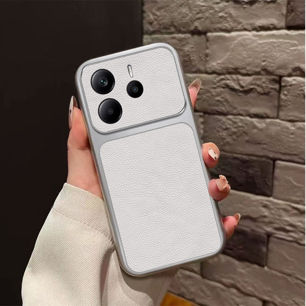 For Xiaomi Redmi Note 14 4G (164.84mm) Case PU Leather Texture Shockproof TPU Protective Phone Cover
