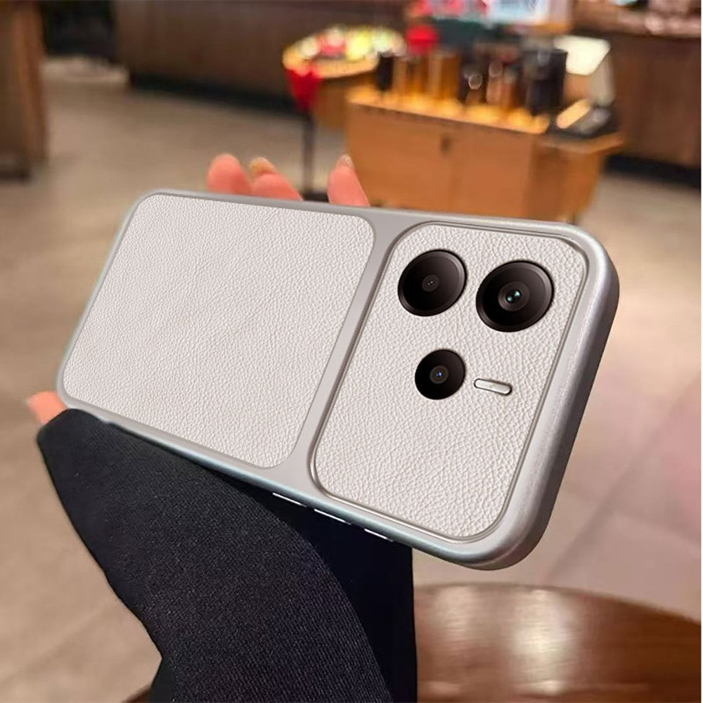 For Xiaomi Redmi Note 14 4G (164.84mm) Case PU Leather Texture Shockproof TPU Protective Phone Cover