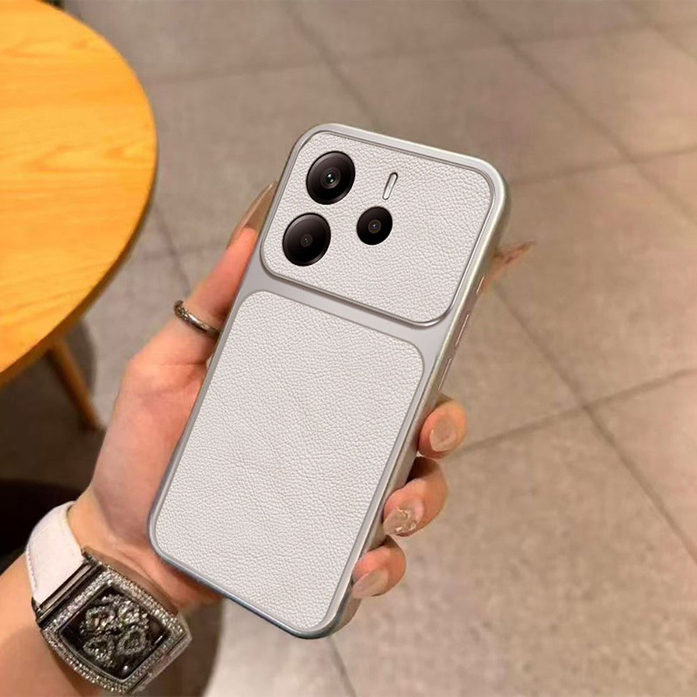 For Xiaomi Redmi Note 14 4G (164.84mm) Case PU Leather Texture Shockproof TPU Protective Phone Cover
