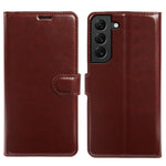 For Samsung Galaxy S22+ 5G Wallet Case Crazy Horse Texture Leather Flip Phone Cover with Magnetic Closure