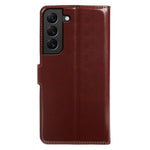 For Samsung Galaxy S22+ 5G Wallet Case Crazy Horse Texture Leather Flip Phone Cover with Magnetic Closure