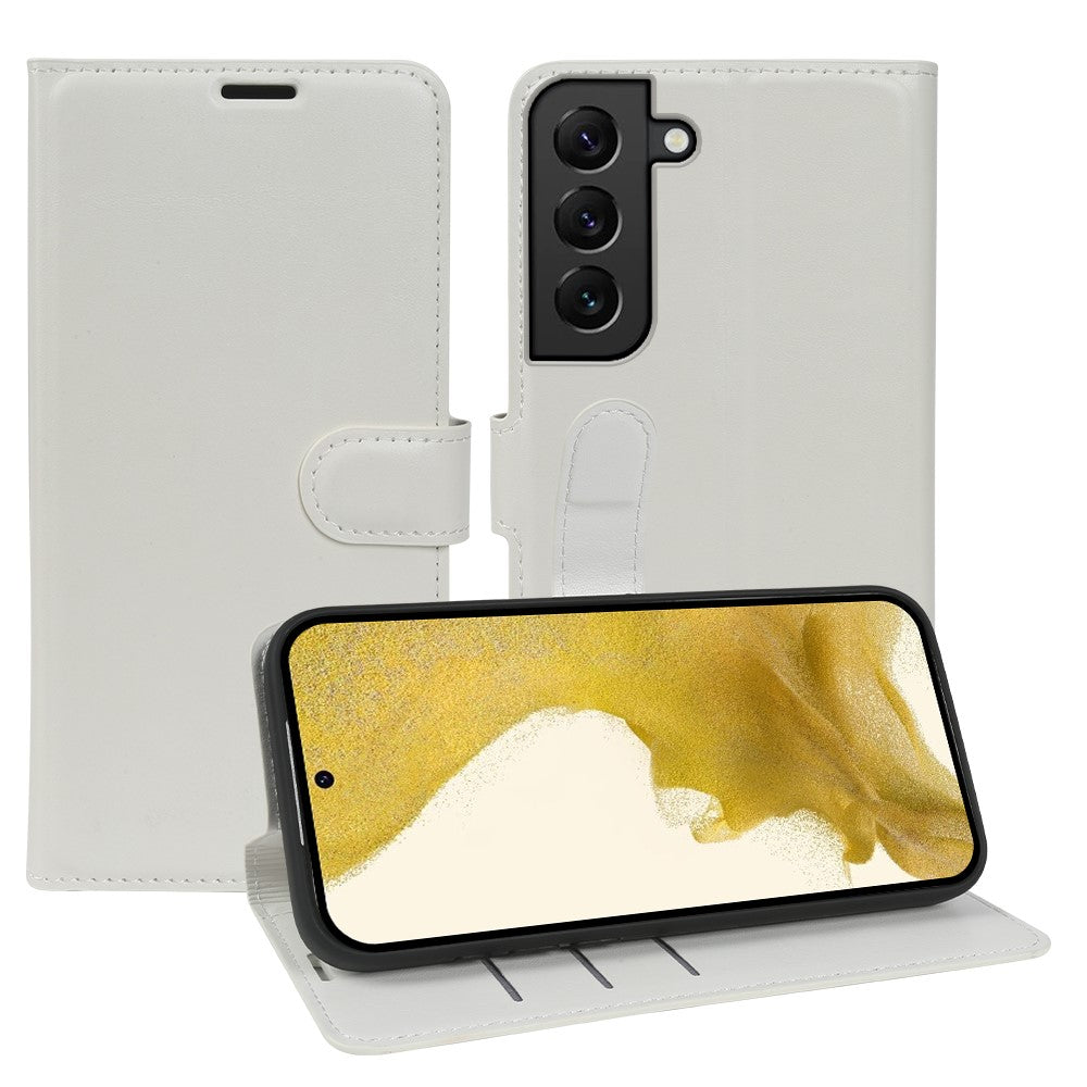 For Samsung Galaxy S22+ 5G Wallet Case Crazy Horse Texture Leather Flip Phone Cover with Magnetic Closure