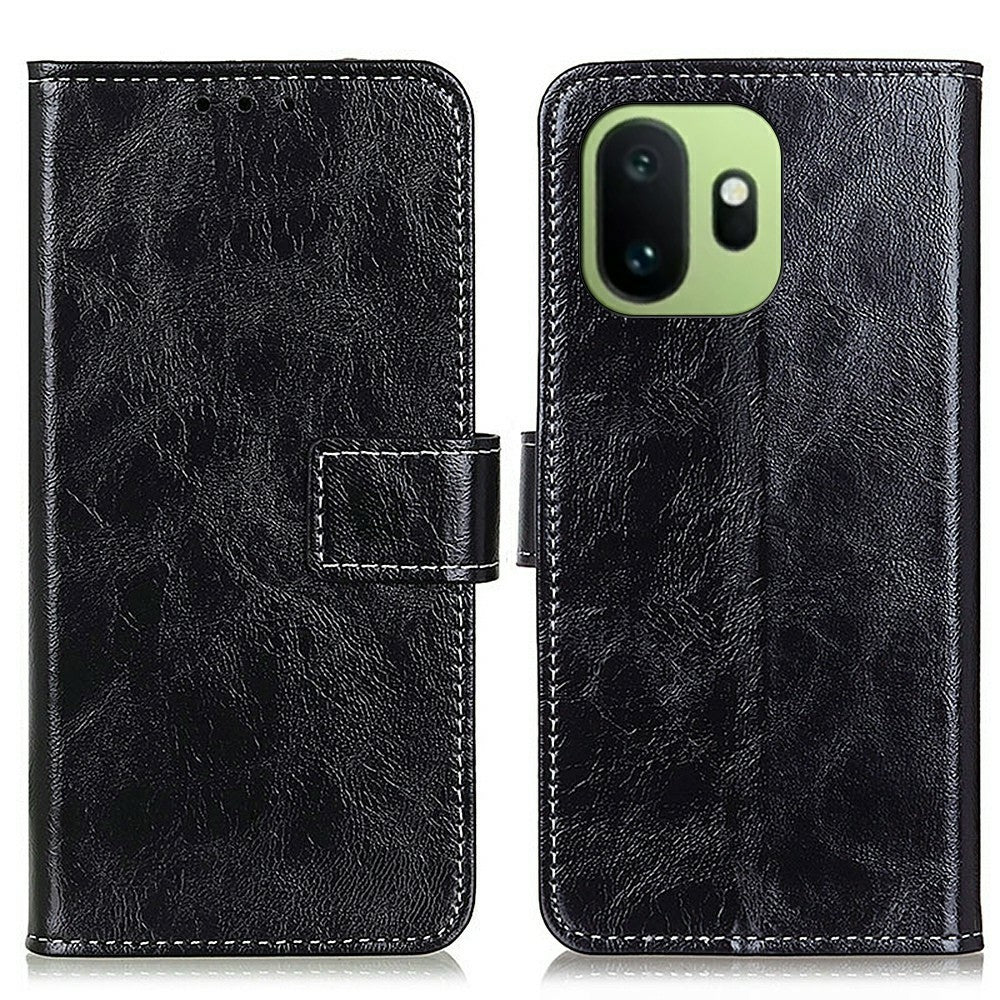 OnePlus 15T 5G Plånboksfodral Lädermobilfodral Crazy Horse Texture
