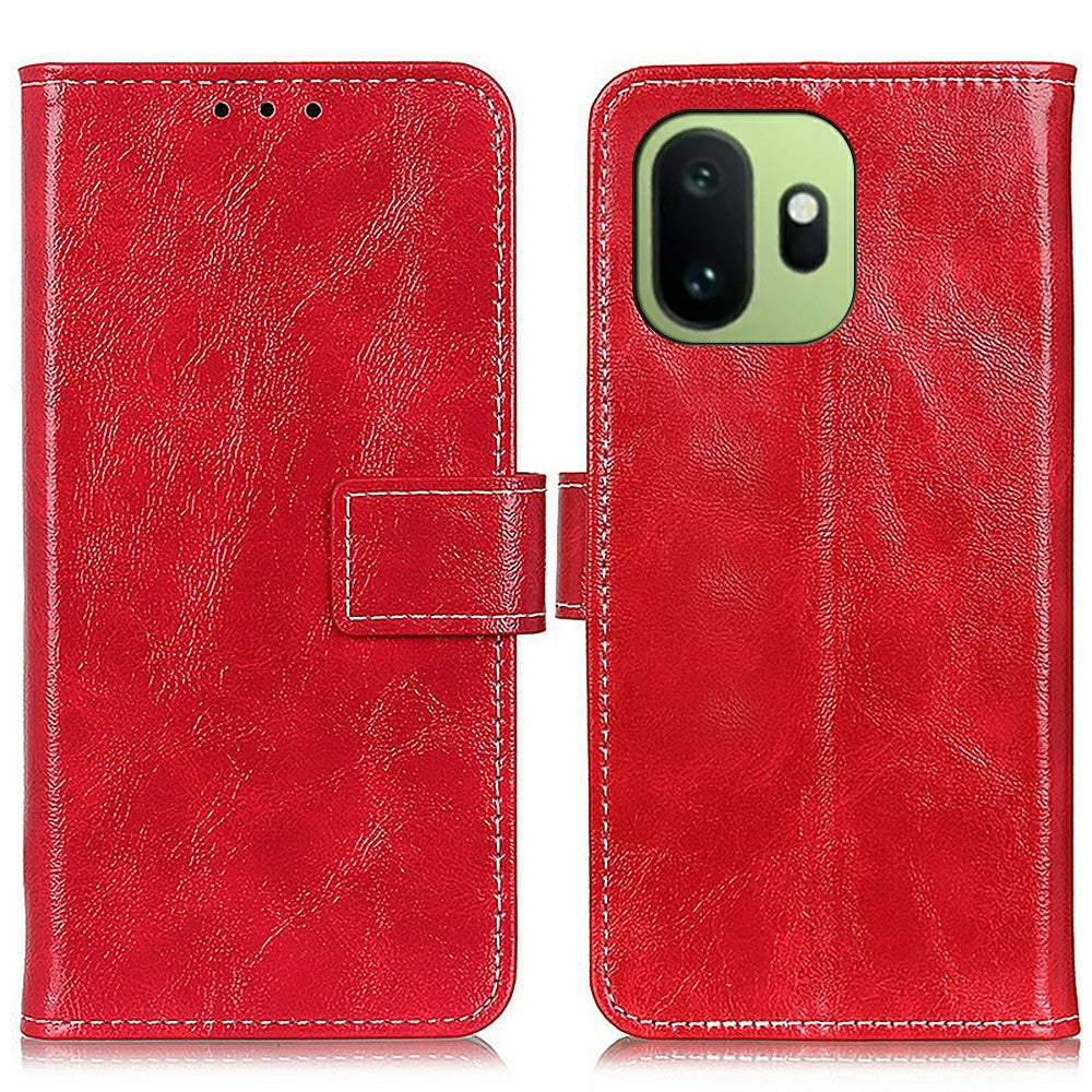 OnePlus 15T 5G Plånboksfodral Lädermobilfodral Crazy Horse Texture