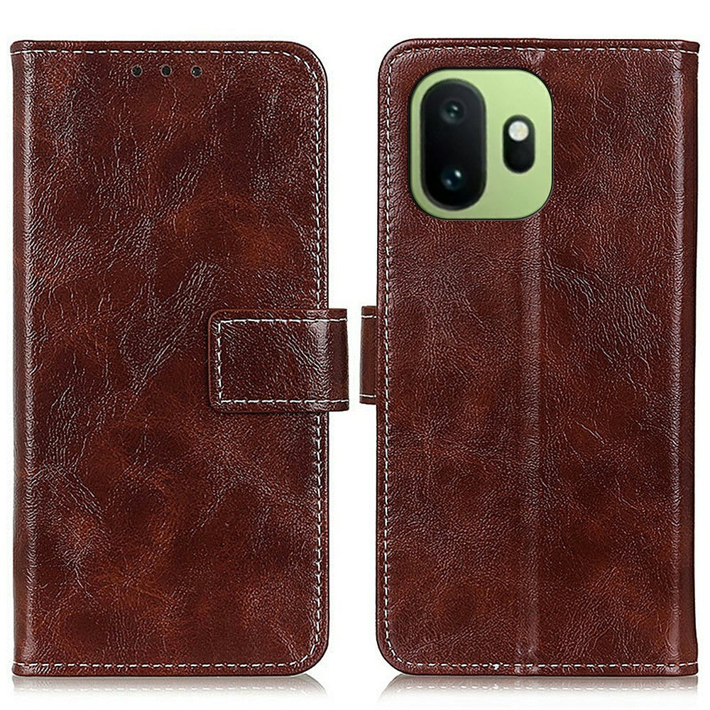 OnePlus 15T 5G Plånboksfodral Lädermobilfodral Crazy Horse Texture