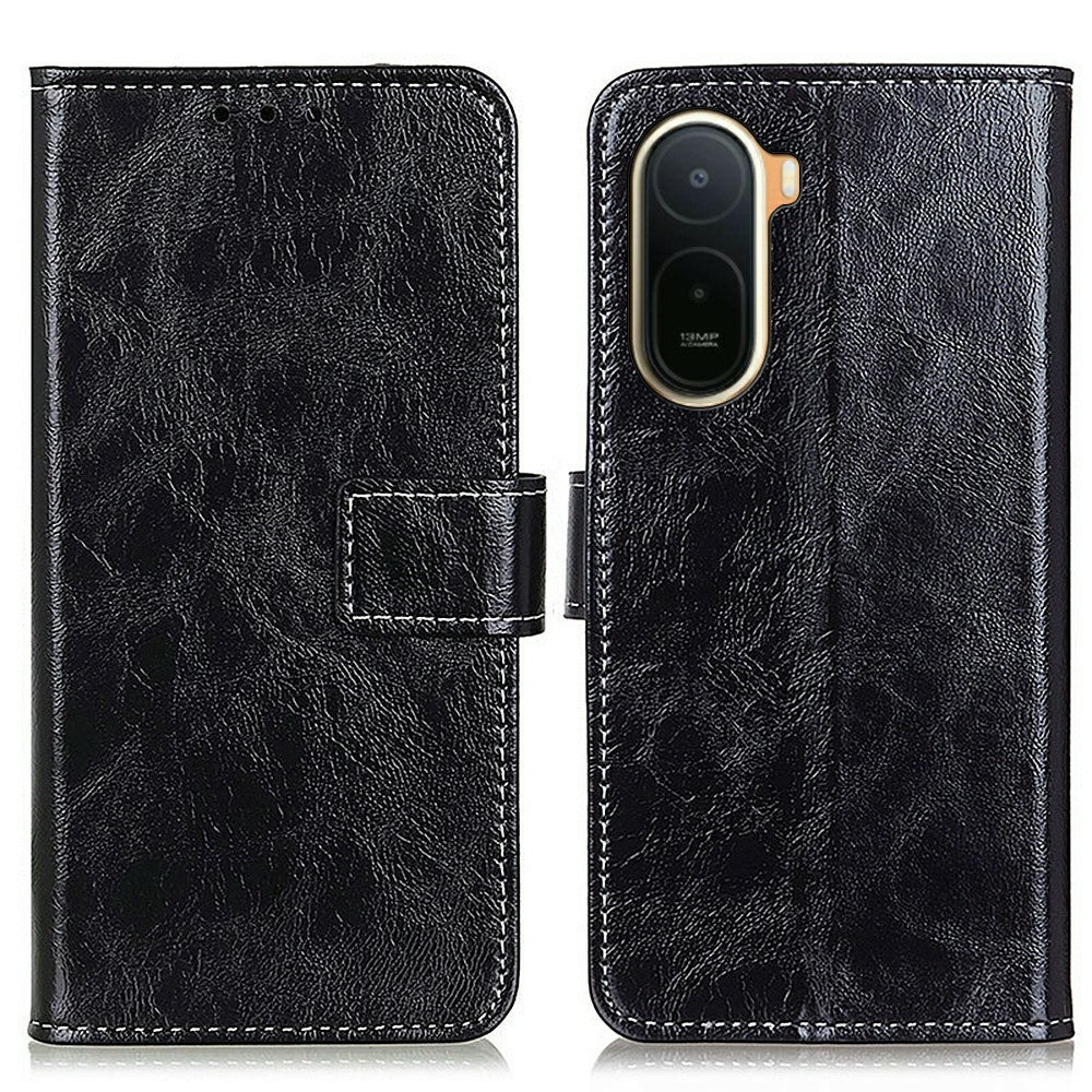 Case For Xiaomi Poco C85x 5G / Redmi A7 Pro 4G (171.56mm) / Redmi A7 Pro 5G Wallet Leather Phone Cover Crazy Horse Texture