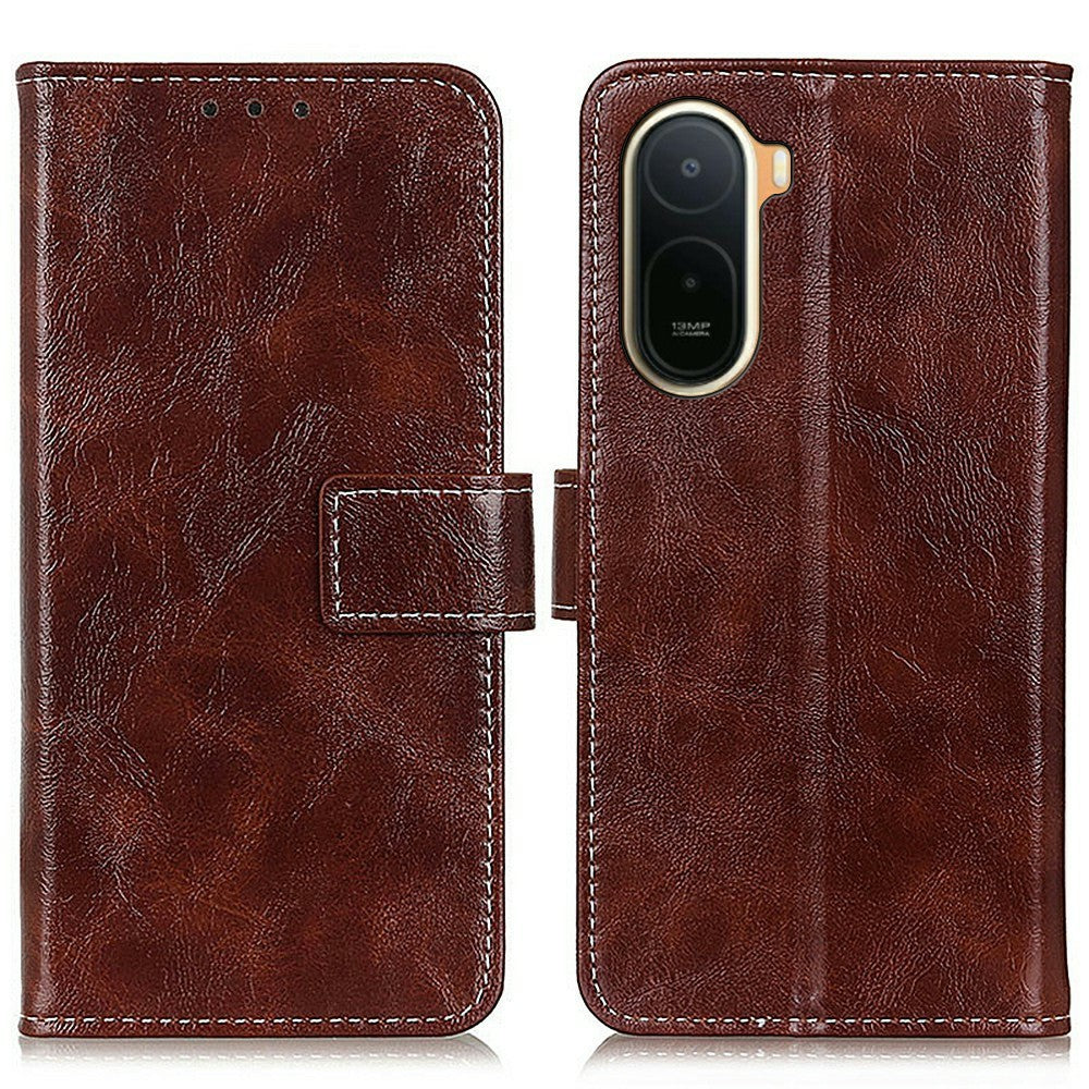 Case For Xiaomi Poco C85x 5G / Redmi A7 Pro 4G (171.56mm) / Redmi A7 Pro 5G Wallet Leather Phone Cover Crazy Horse Texture