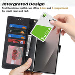 For Samsung Galaxy Z Fold7 5G Stand Case Litchi Texture Genuine Cow Leather Wallet Phone Cover RFID Blocking