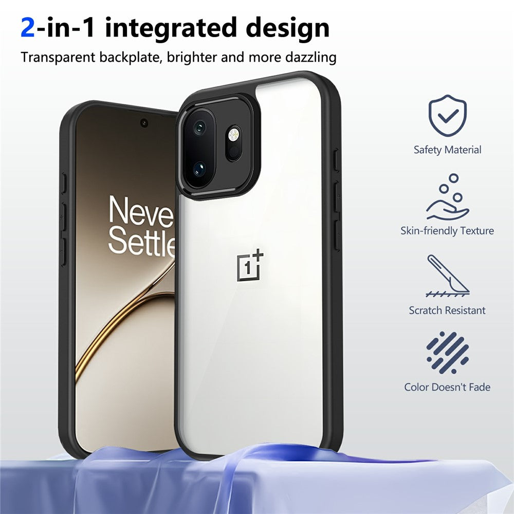 OnePlus 15T 5G-skal, matt hud, pekskärm, klar PC + TPU, stötsäkert bakstycke