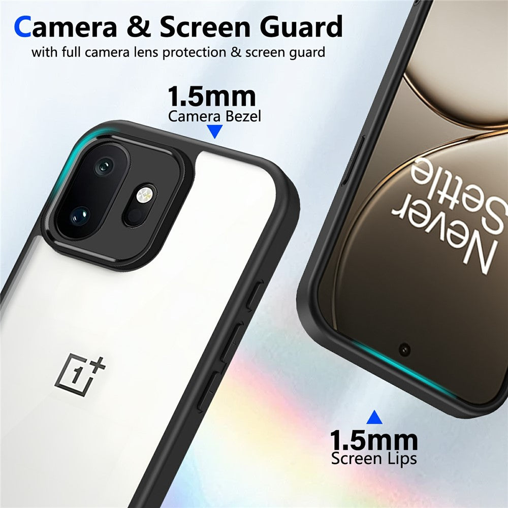 OnePlus 15T 5G-skal, matt hud, pekskärm, klar PC + TPU, stötsäkert bakstycke