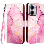 For Xiaomi Redmi 15a 5G Case with Strap Marble Pattern Leather Phone Cover Card Holder